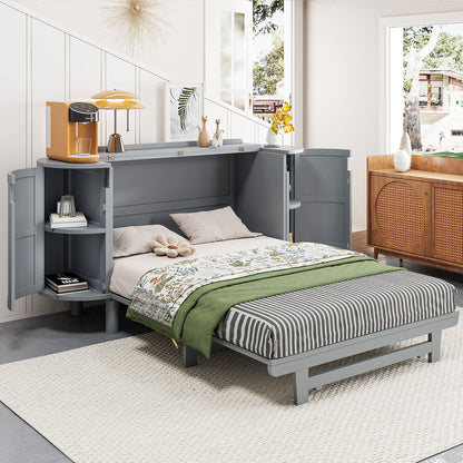 Murphy Bed With Hidden Storage &amp; Modern Woven Design
