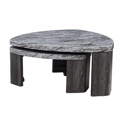 Triangle Nesting Coffee Table Set (Set of 2) - Gray