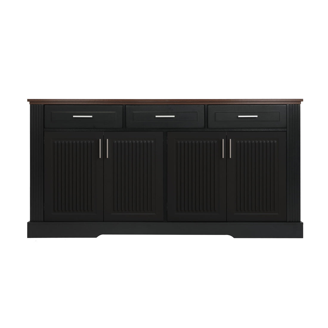 Fluted Sideboard Buffet Cabinet With 4 Doors And 3 Drawers