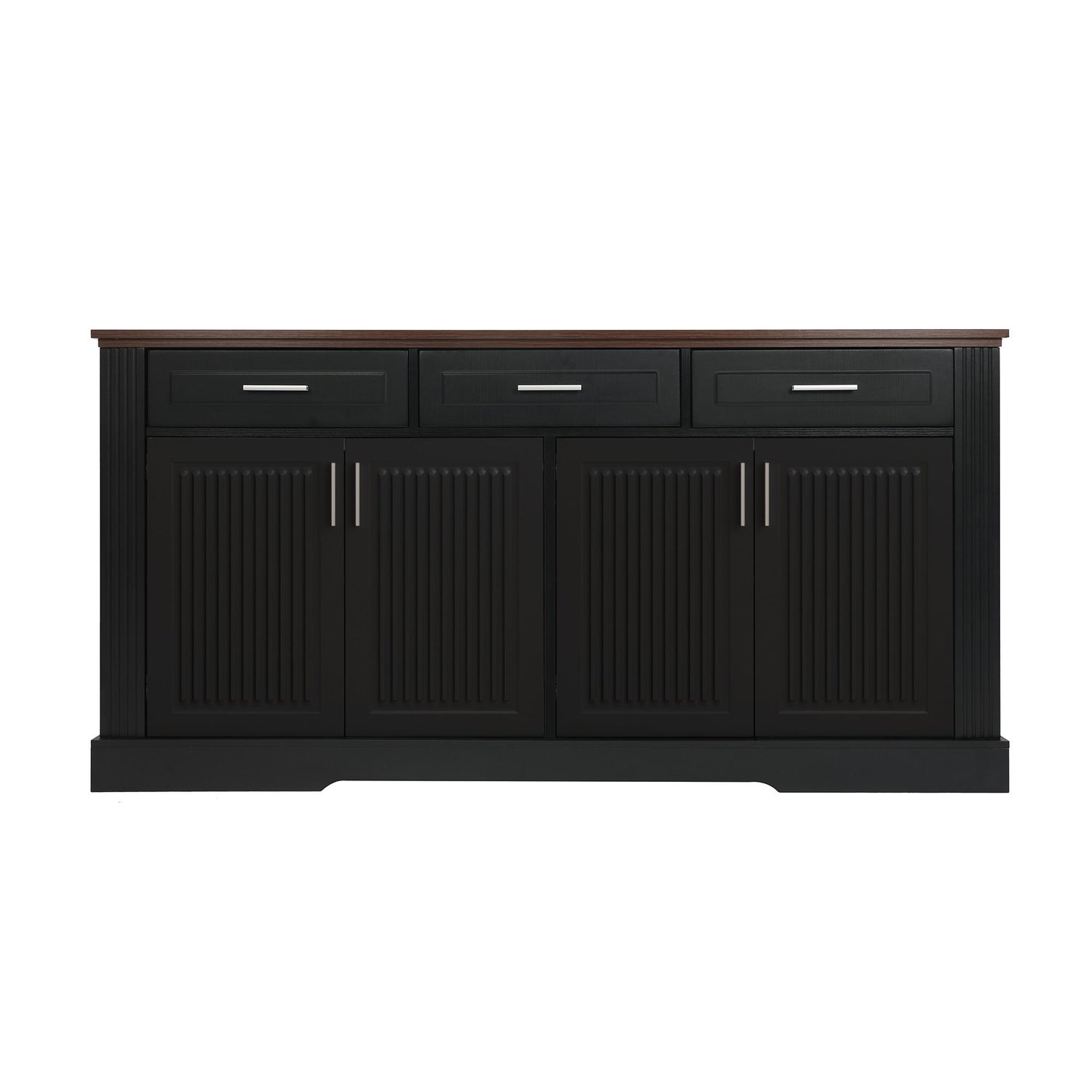 Fluted Sideboard Buffet Cabinet With 4 Doors And 3 Drawers