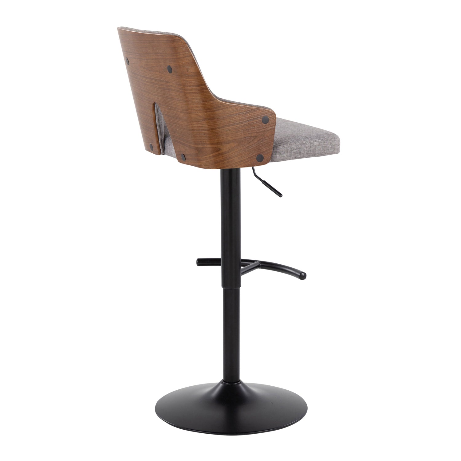 Stella - Contemporary Adjustable Barstool Stool &amp; Swivel With Rounded T Footrest (Set of 2)