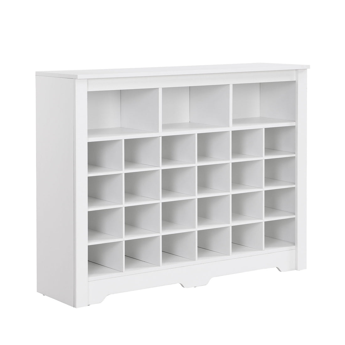 24 Shoe Cubby Console, Shoe Cabinet - White