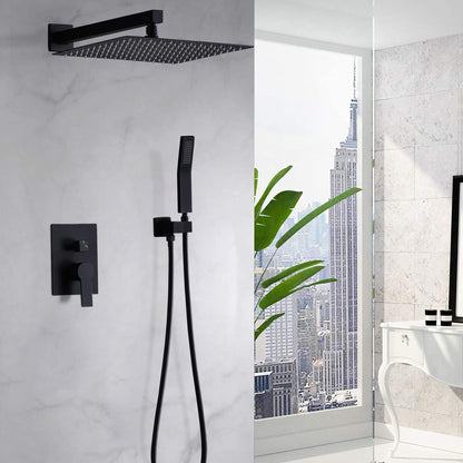 12&quot; Ceiling Mount Shower System With Rain Mixer And Handheld Shower