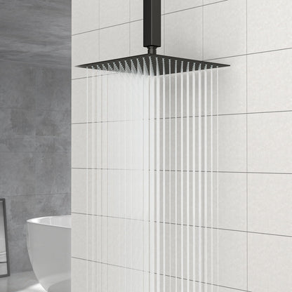 Modern 10&quot; Square Rainfall Shower Head &amp; Stainless Steel Wall Or Ceiling Mount Luxury Spa Shower Panel