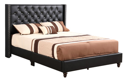 Queen Upholstered Bed - Black