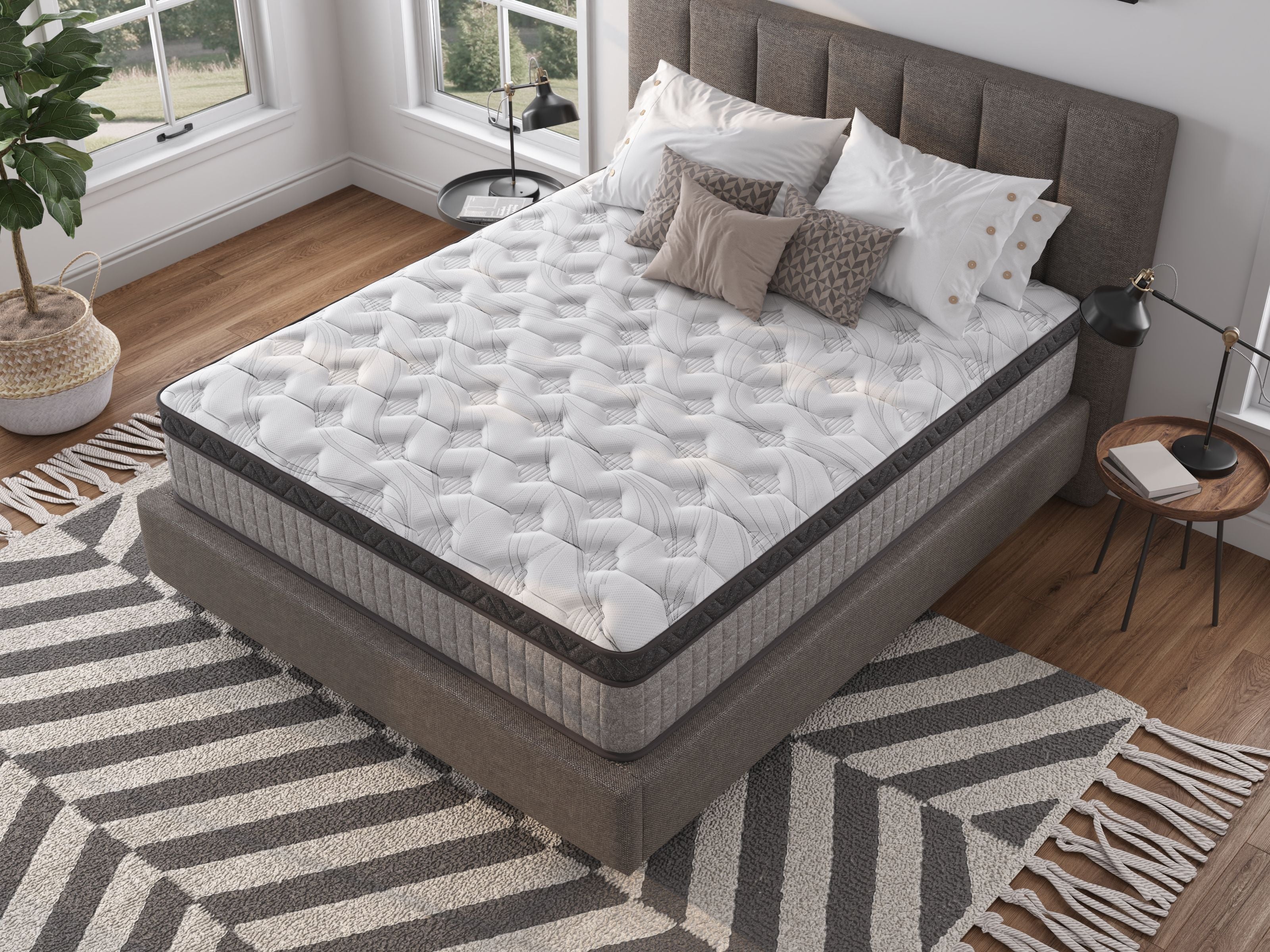 12&quot; Diamond Innerspring Hybrid And Cooling Gel Memory Foam Mattress, High Quality, Pressure Relief, And Motion Isolation