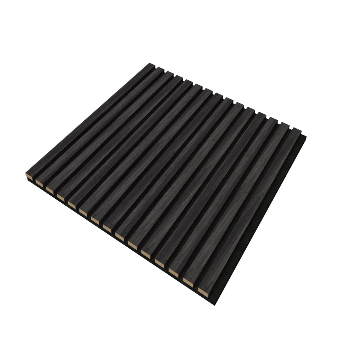 Acoustic Panels With Strip Design, Sound Absorbing Wall &amp; Ceiling Panels (Set of 4) - Matt Black