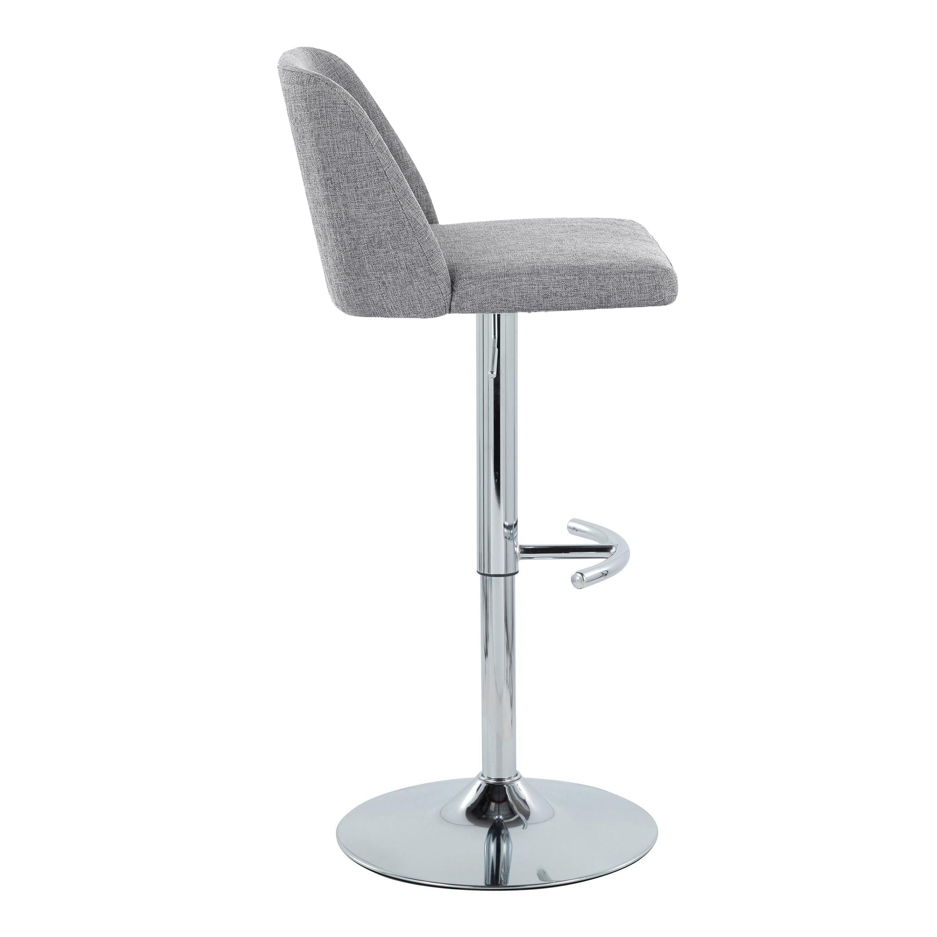 Toriano - Contemporary Adjustable Barstool With Swivel &amp; Rounded T Footrest (Set of 2)