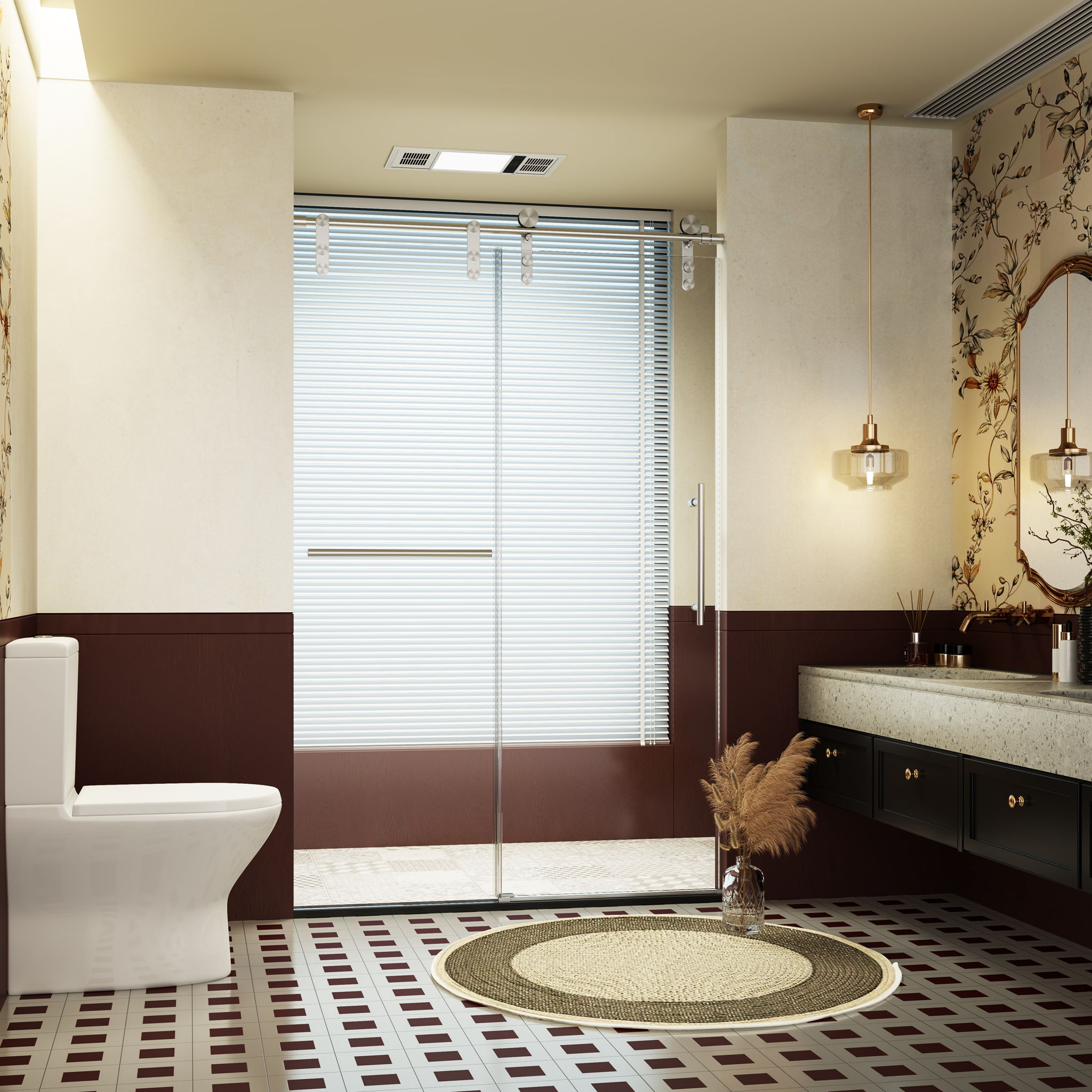 Frameless Single Sliding Shower Doors With Towel Rail &amp; Handle