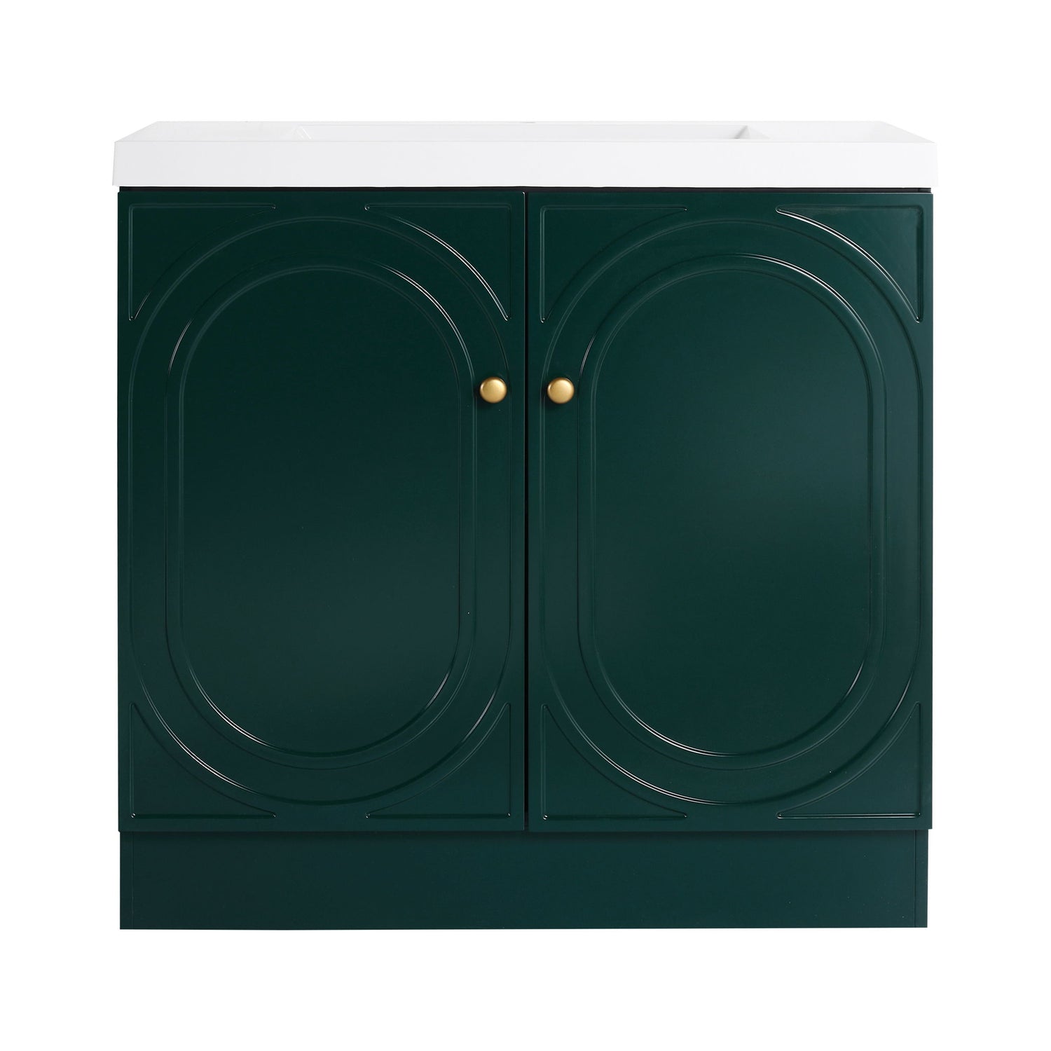 Contemporary Freestanding Bathroom Vanity With Resin Sink &amp; Soft-Close Cabinet Doors