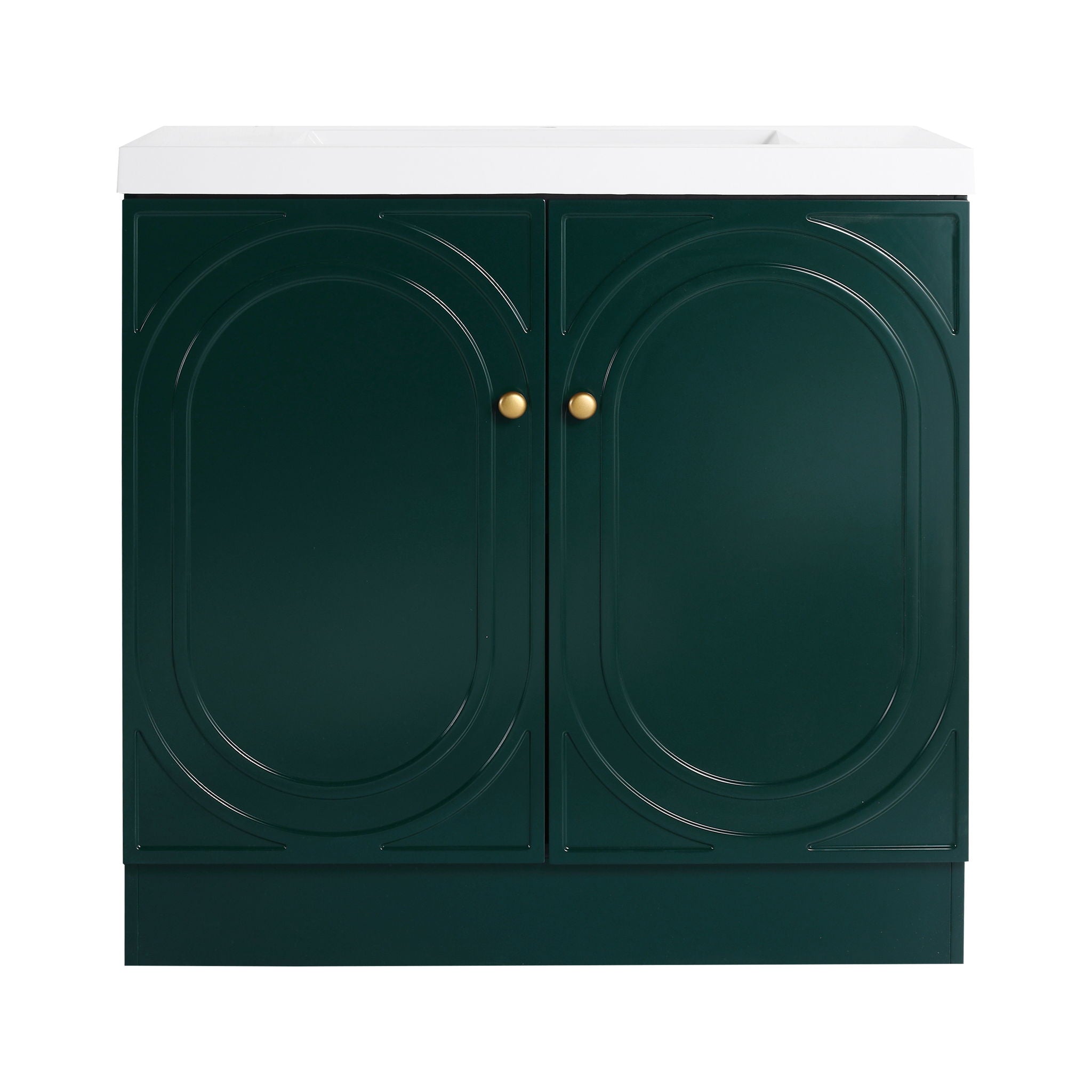 Contemporary Freestanding Bathroom Vanity With Resin Sink &amp; Soft-Close Cabinet Doors