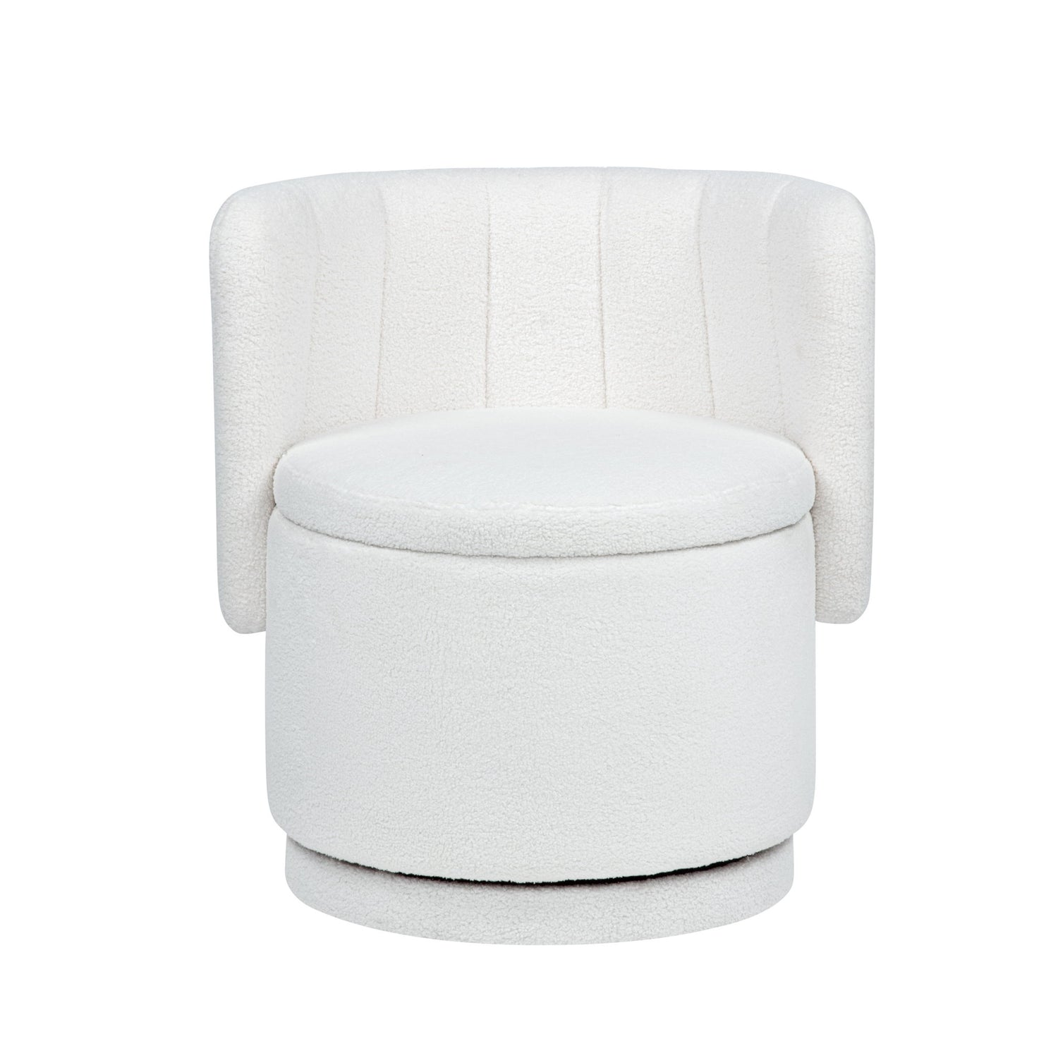 Modern 360 Degree Swivel Back Sofa Chair With Storage Space Boucle, Perfect For Bedroom And Living Room - Beige