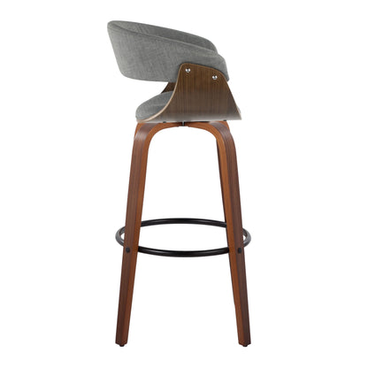 Vintage Mod - Mid Century Modern Fixed Height Barstool With Swivel &amp; Round Footrest (Set of 2)