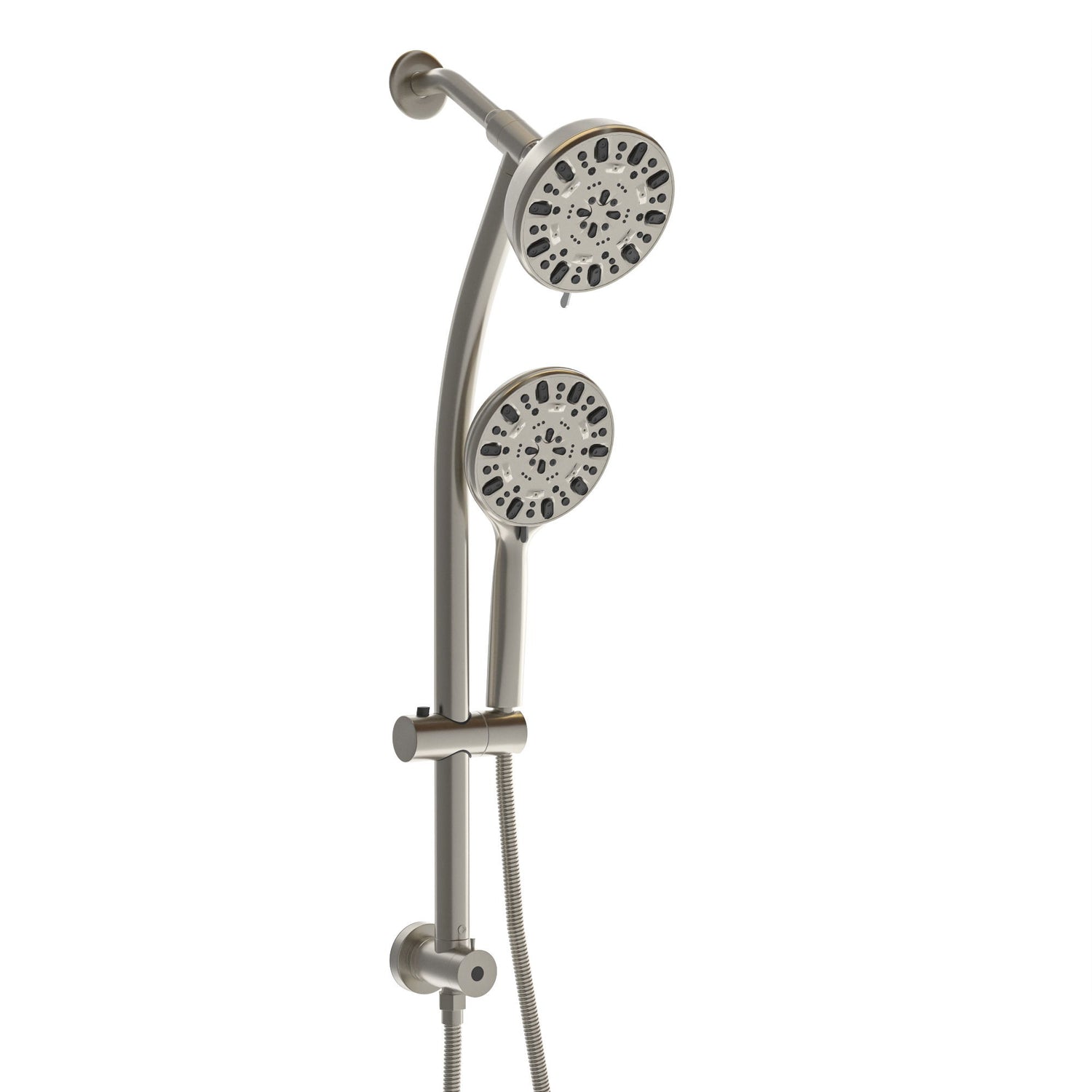 Multi Function Dual Shower Head Shower System With 4.7&quot; Rain Showerhead, 7 Function Hand Shower, Adjustable Slide Bar