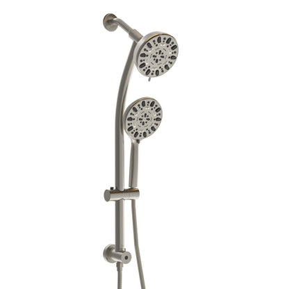 Multi Function Dual Shower Head Shower System With 4.7&quot; Rain Showerhead, 7 Function Hand Shower, Adjustable Slide Bar