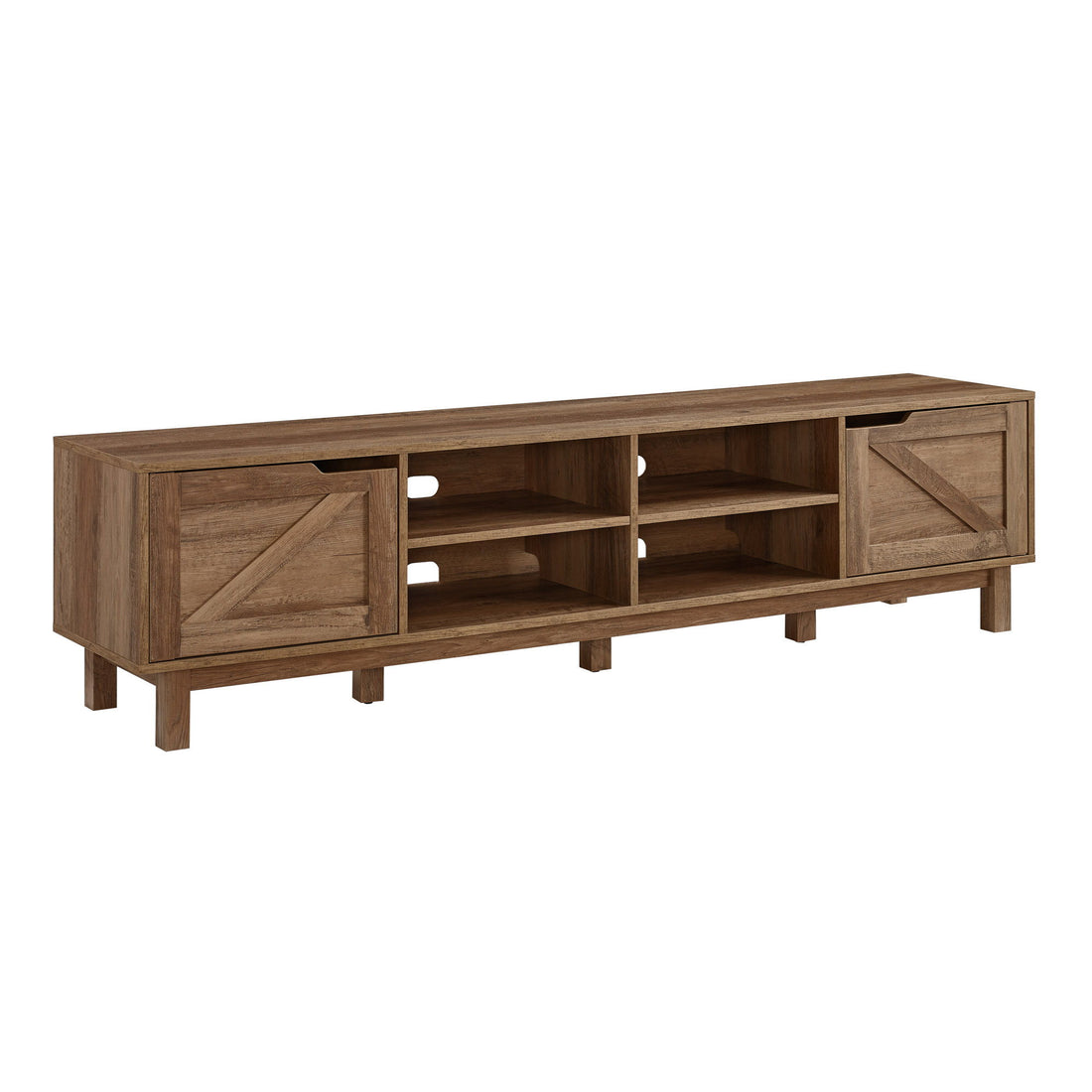 Rustic Barndoor Open-Storage TV Stand For TVs Up To 80&quot;
