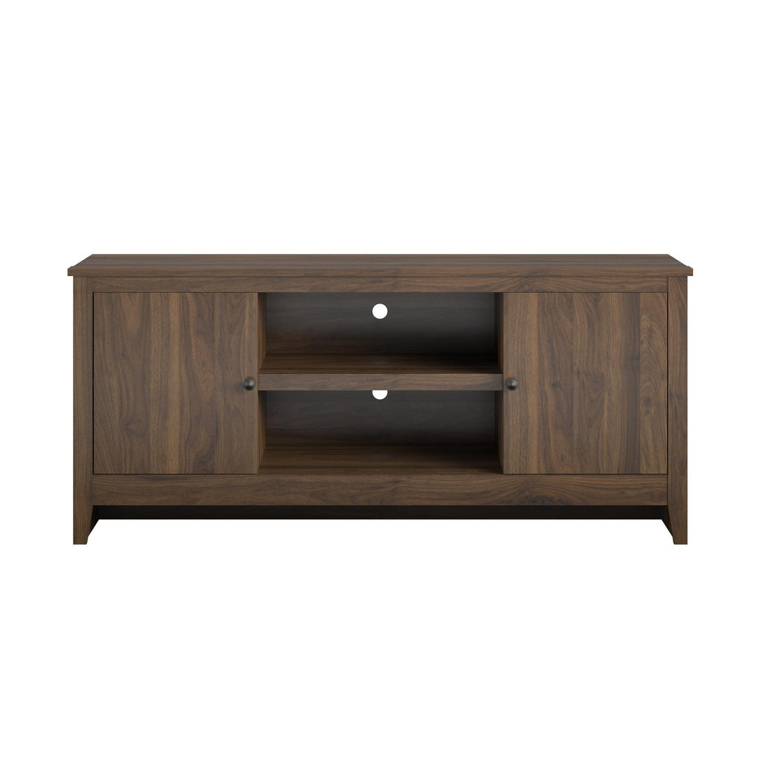 TV Stand For TVs Up To 65" With Open Shelves And Storage Cabinets - Walnut