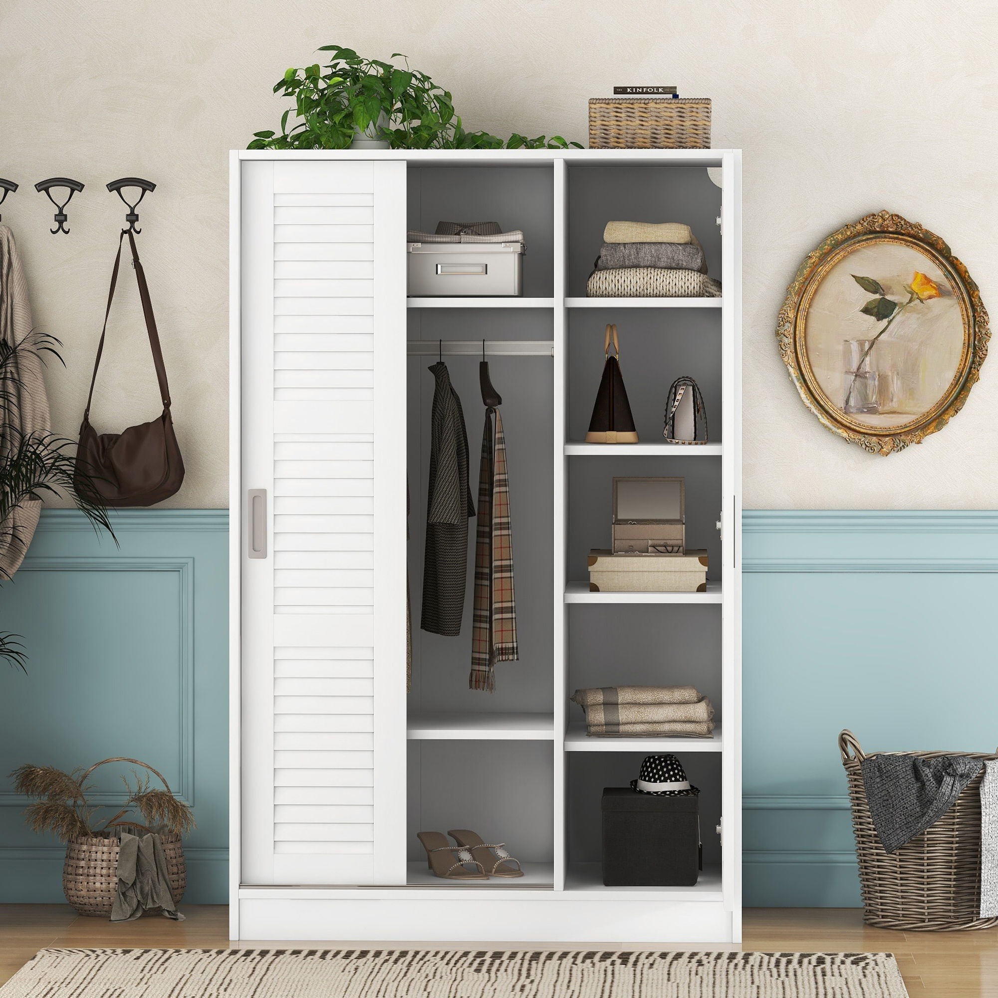 3 Door Shutter Wardrobe &amp; Shelves