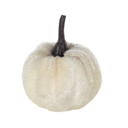 Velvety Pumpkin In Mesh Bag, Bag / 12, For Holiday Harvest Festival Fall Festival &amp; Thanksgiving (Set of 4) - White