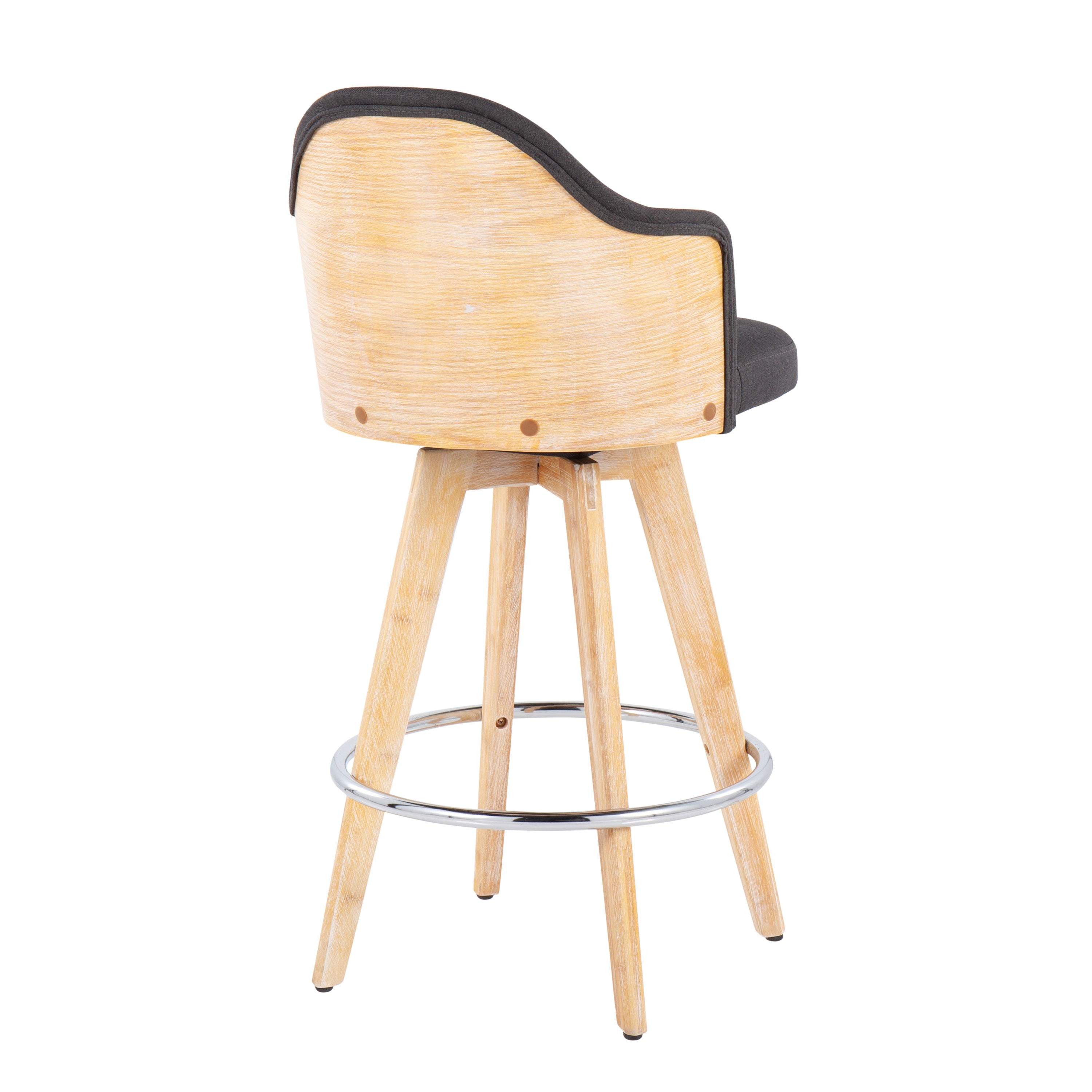 Ahoy - Contemporary Fixed Height Counter Stool &amp; Round Footrest (Set of 2)