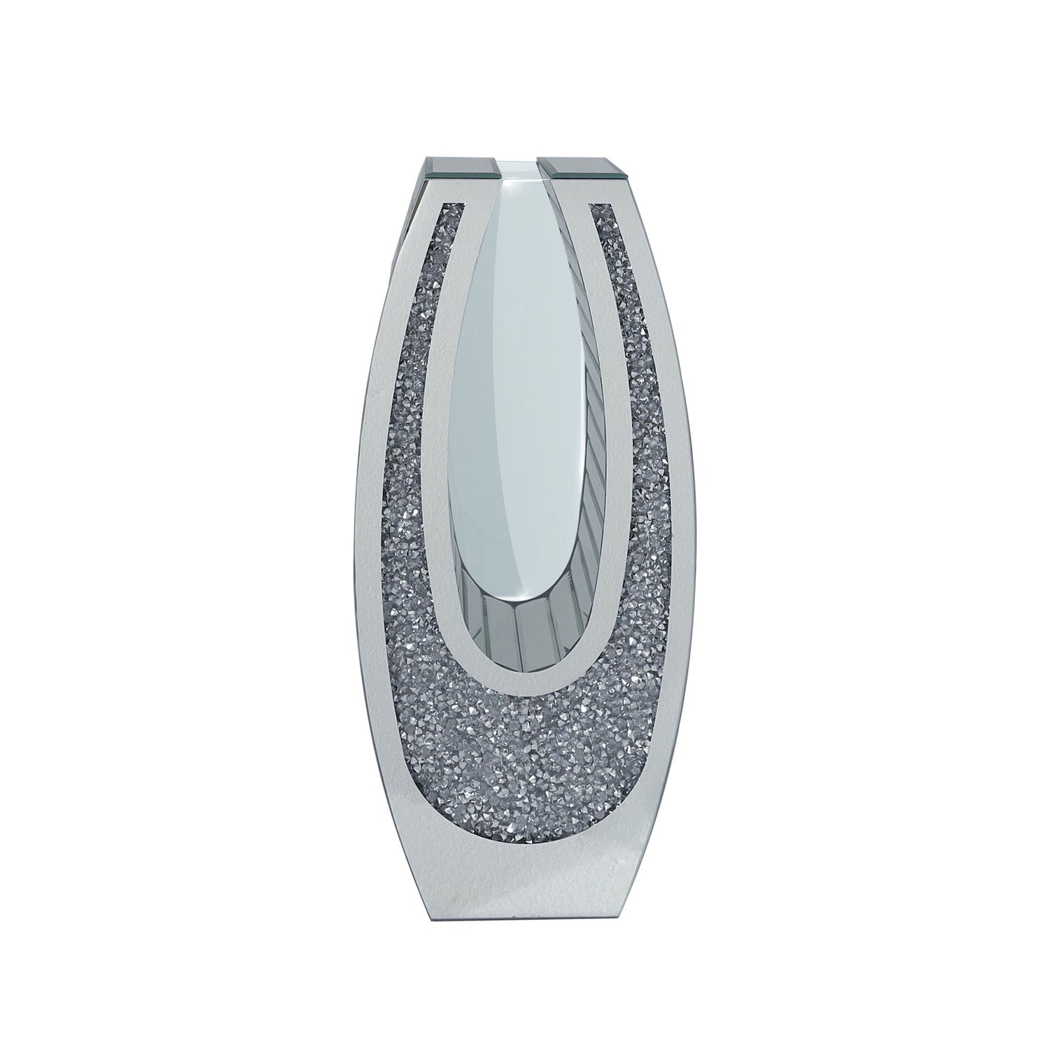 U - Shaped Floor Vase With Shattered Diamond Mirror Surface