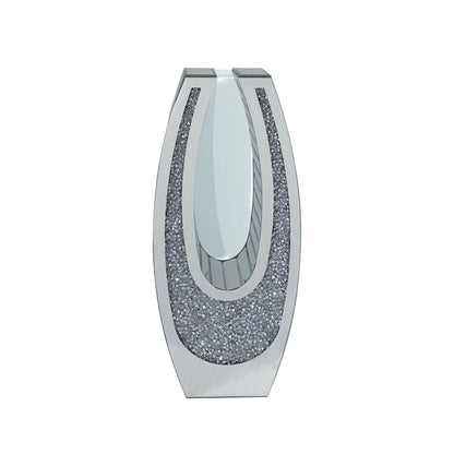 U - Shaped Floor Vase With Shattered Diamond Mirror Surface