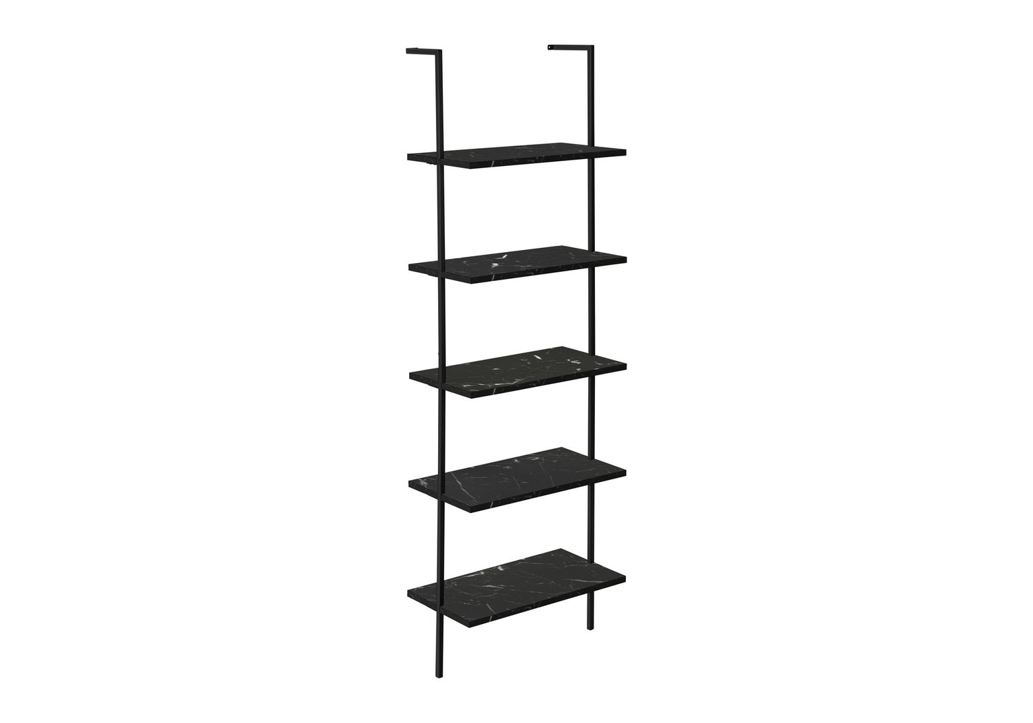 Bookshelf, Bookcase, Etagere, Ladder, 5 Tier, For Office, Marble Look Contemporary &amp; Modern