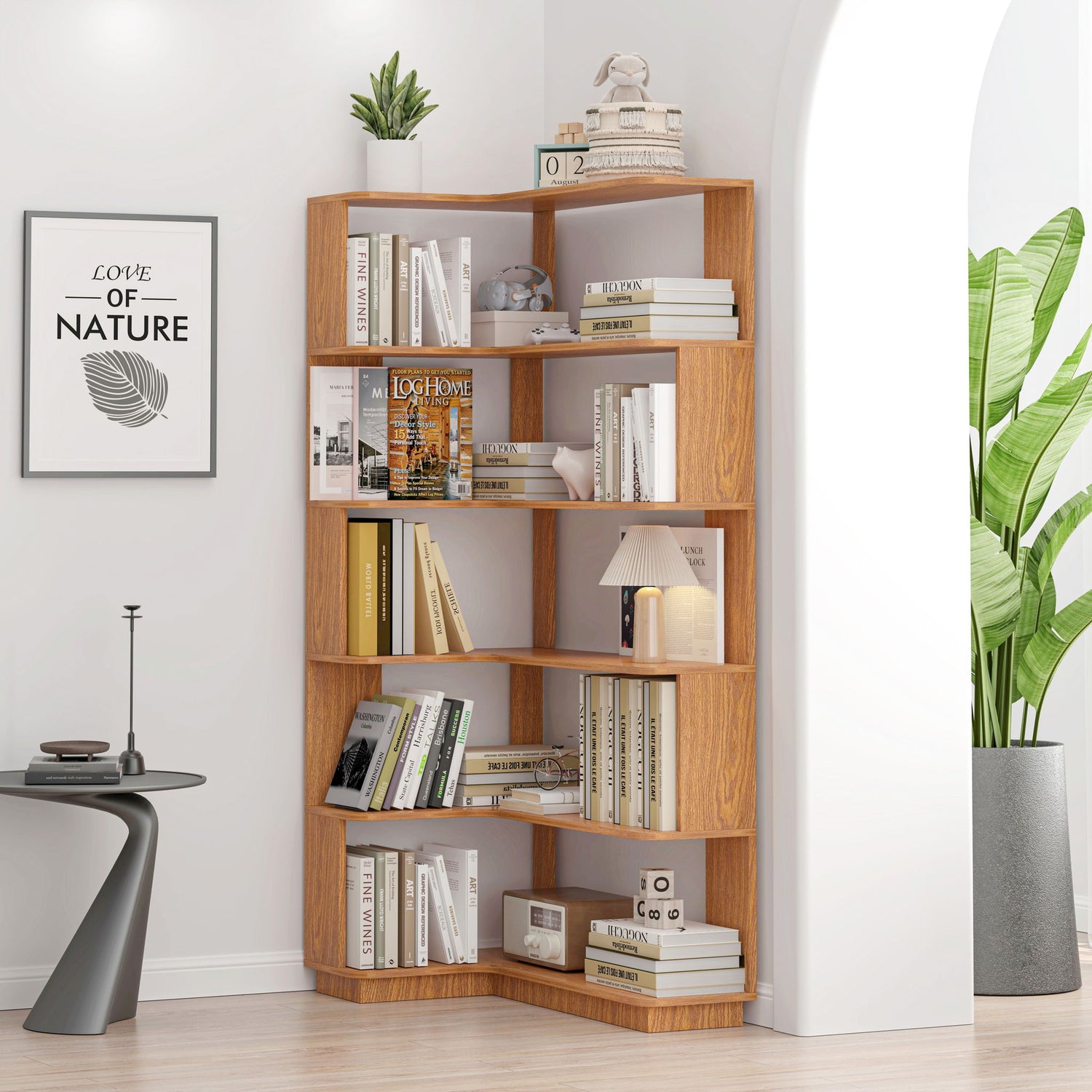 L-Shaped Corner Bookshelf