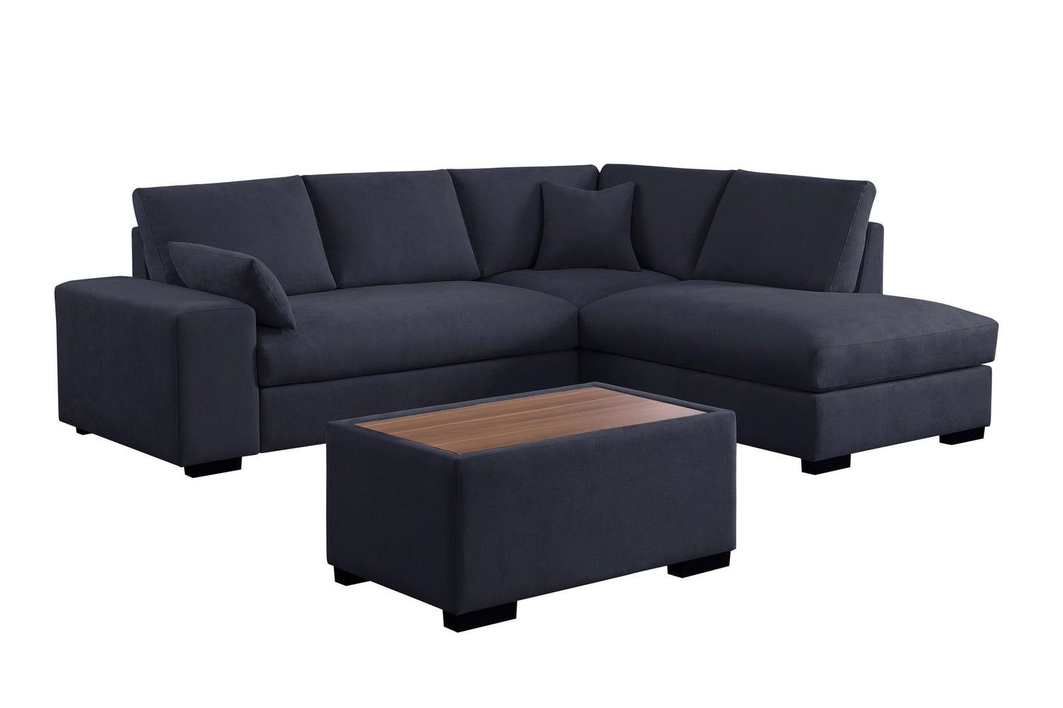 Joshua - 100&quot; Sectional Sofa with Right Facing Chaise and Console Ottoman