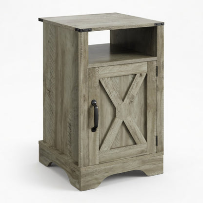 Farmhouse Nightstand, Charging Station &amp; Storage