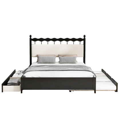 Storage Platform Bed With 2 Big Drawers &amp; Trundle