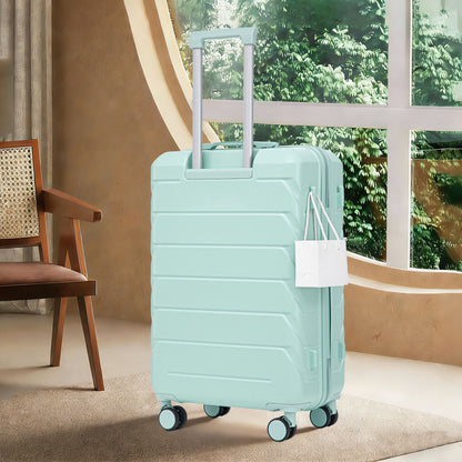 Hard Shell Luggage With Scratch Resistant Surface, 4 Wheels, Combination Lock &amp; Side Hooks