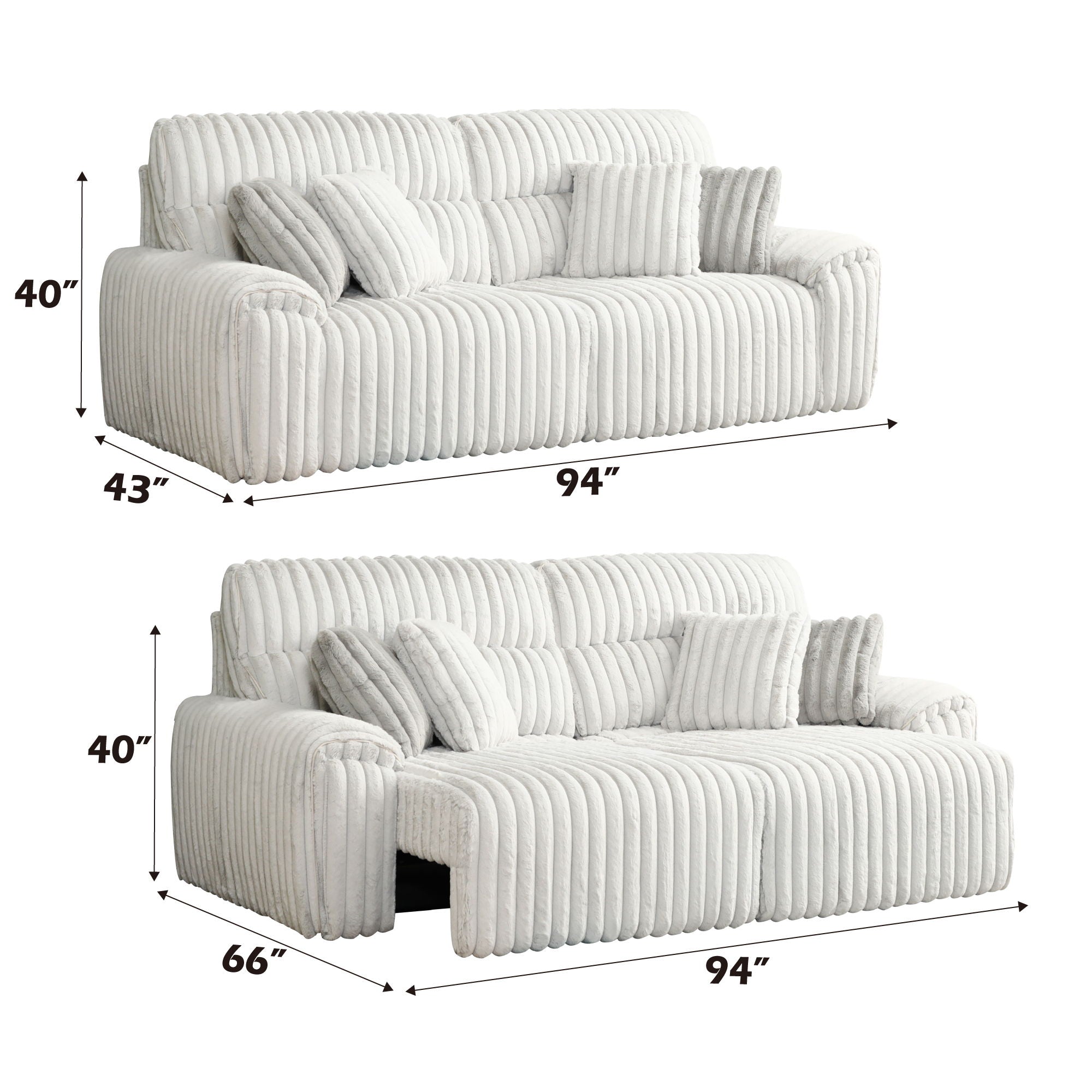 Jaya - Power Motion Sofa With Sleeper &amp; USB Port - Mondo Gray