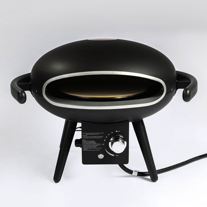 Gas Pizza Oven, Propane Outdoor Pizza Oven, Portable Pizza Oven For 12&quot; Pizzas, With Gas Hose&amp;Regulator - Black