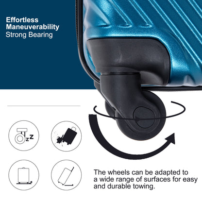 3 Piece Luggage Sets Lightweight Suitcase With Two Hooks, Spinner Wheels,