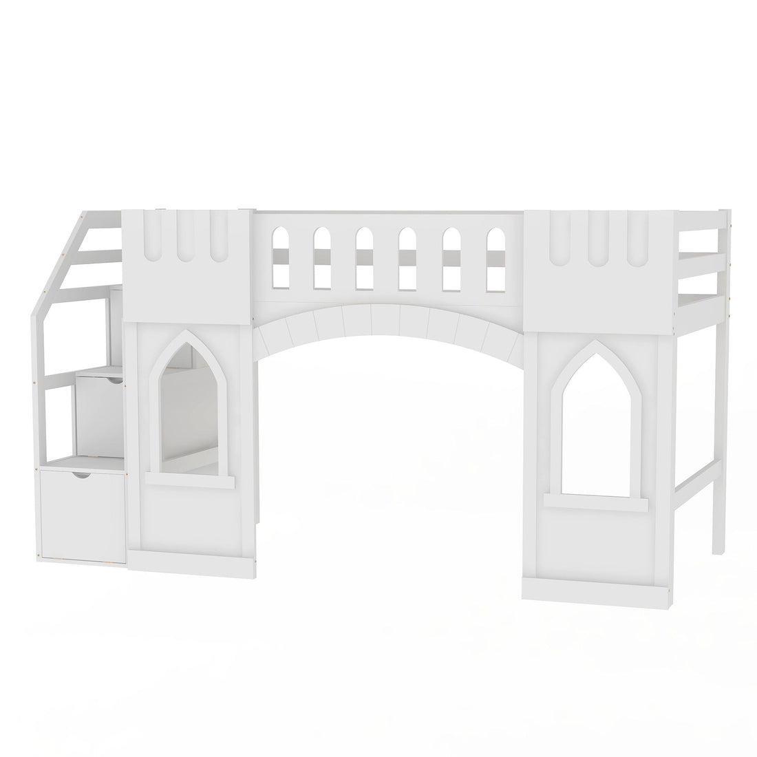 Loft Bed With Storage Staircase And Windows