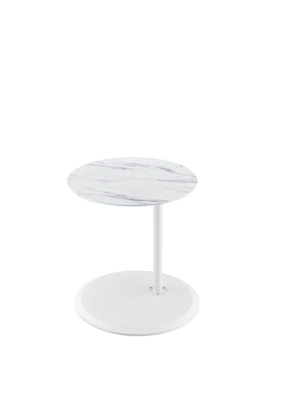 Orbit - 15.5&quot; End Table With Height Adjustable Marble Textured Top