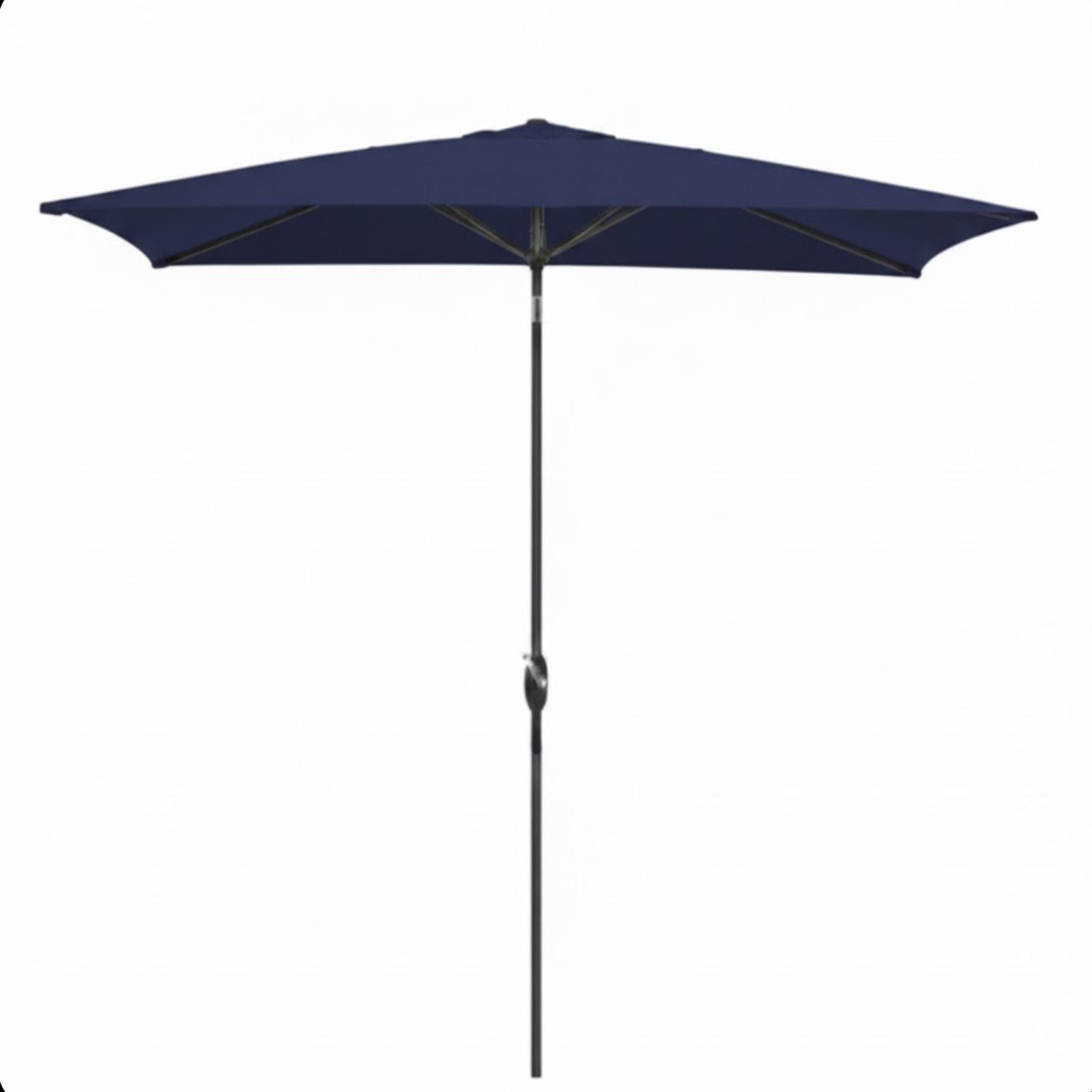Rectangular Patio Umbrella With Crank Tilt, Polyester UV-Resistant Canopy