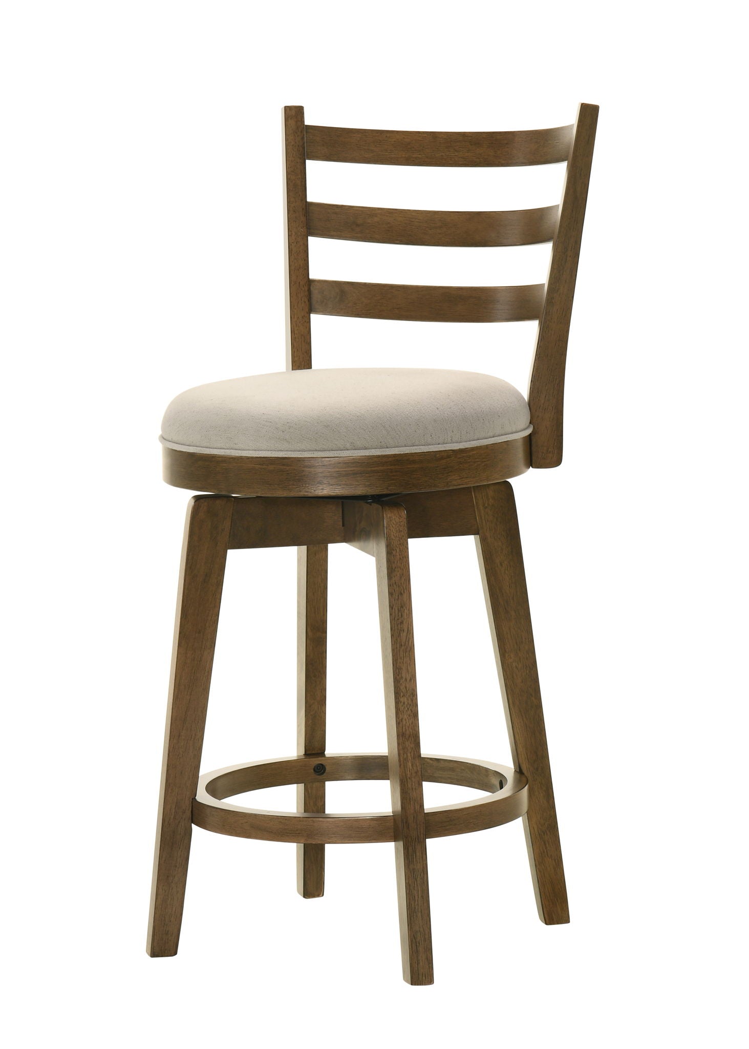 Joplin - 20.5&quot; Ladder Back Counter Height Swivel Chair With Upholstered Seat