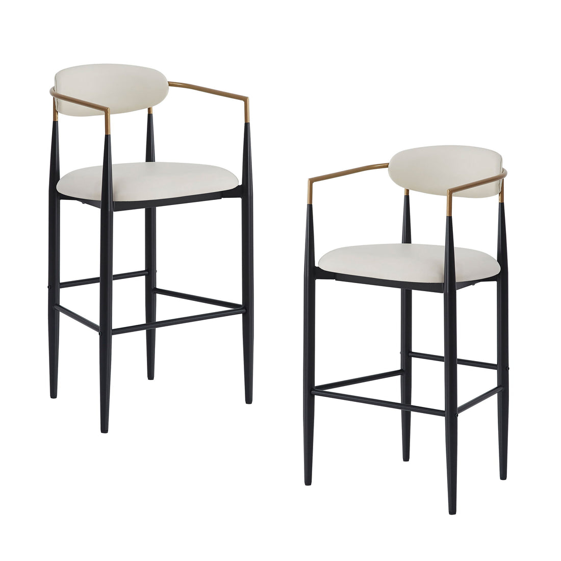 Upholstered Barstools With Back For Kitchen (Set of 2)
