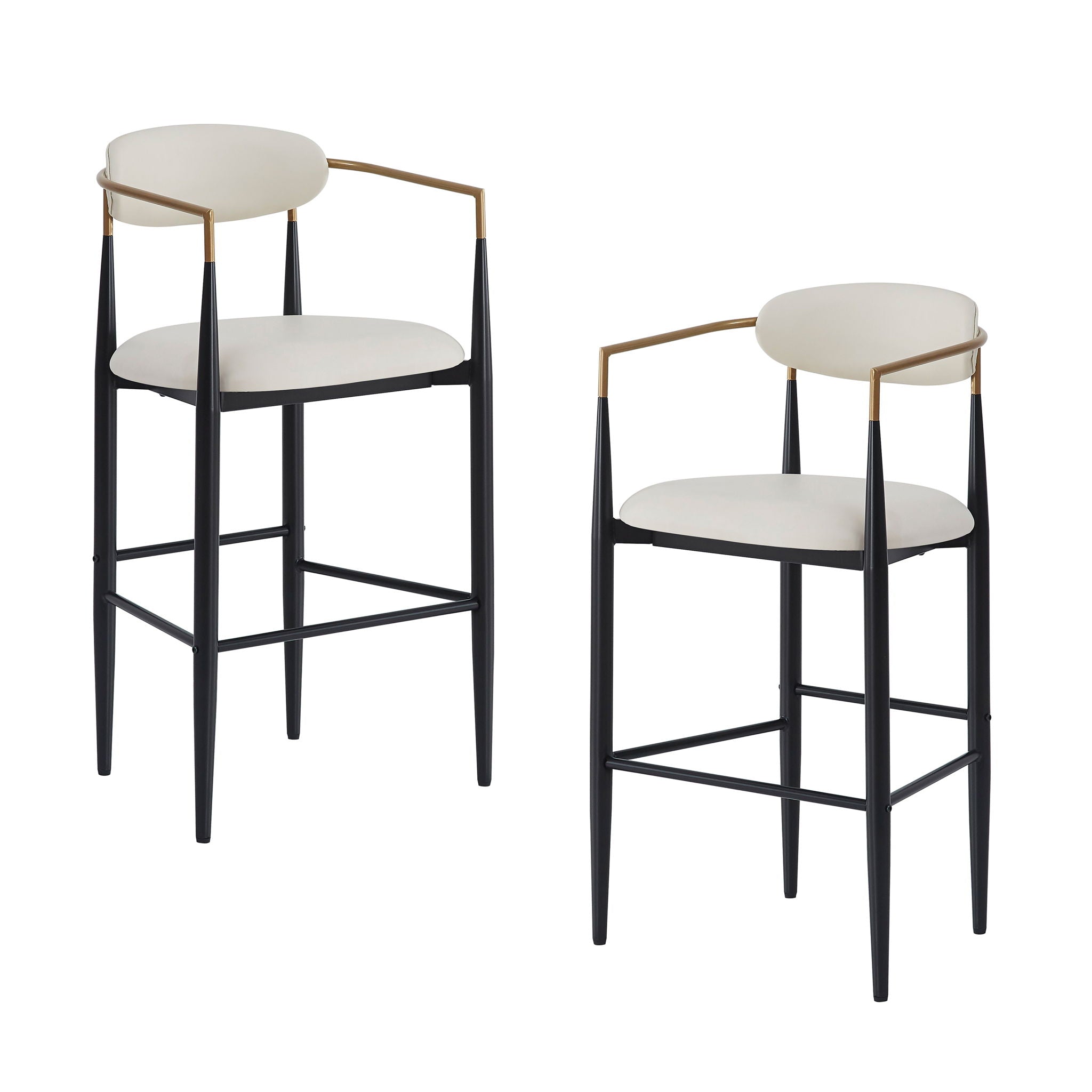 Upholstered Barstools With Back For Kitchen (Set of 2)