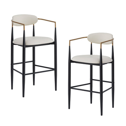 Upholstered Barstools With Back For Kitchen (Set of 2)