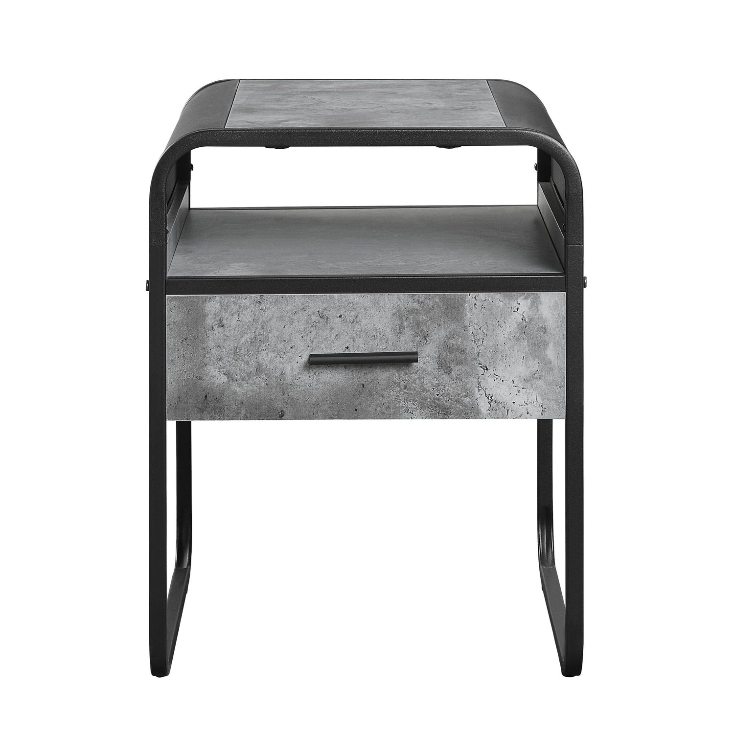 Raziela - End Table With Drawer - Black / Gray