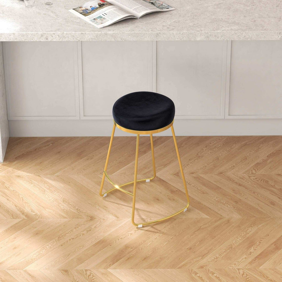 Jane - 26&quot; Mid-Century Modern Luxury Upholstered Stool