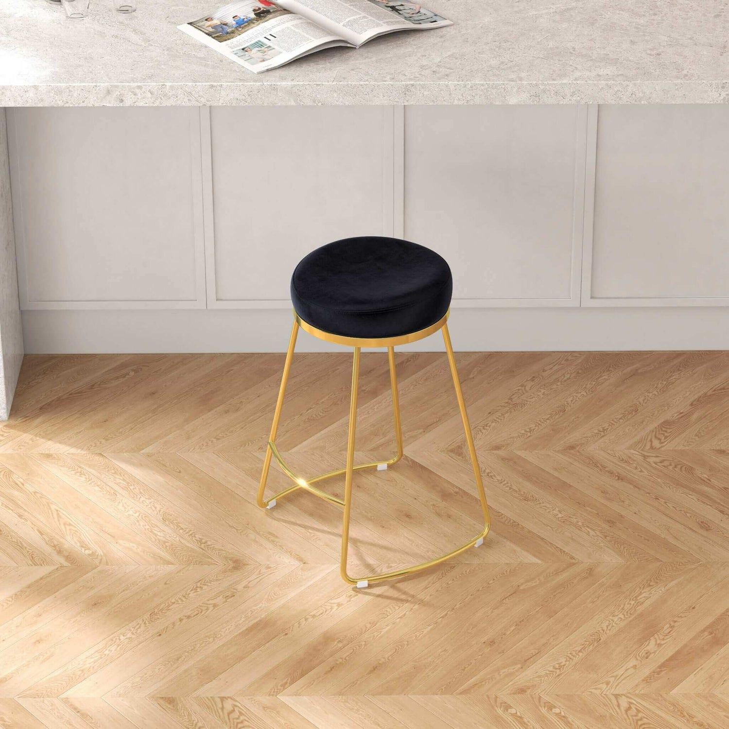 Jane - 26&quot; Mid-Century Modern Luxury Upholstered Stool