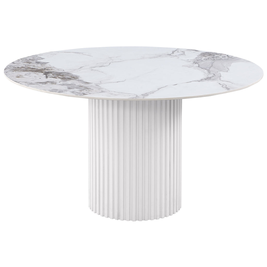Quincy - Round Dining Table - White Marble
