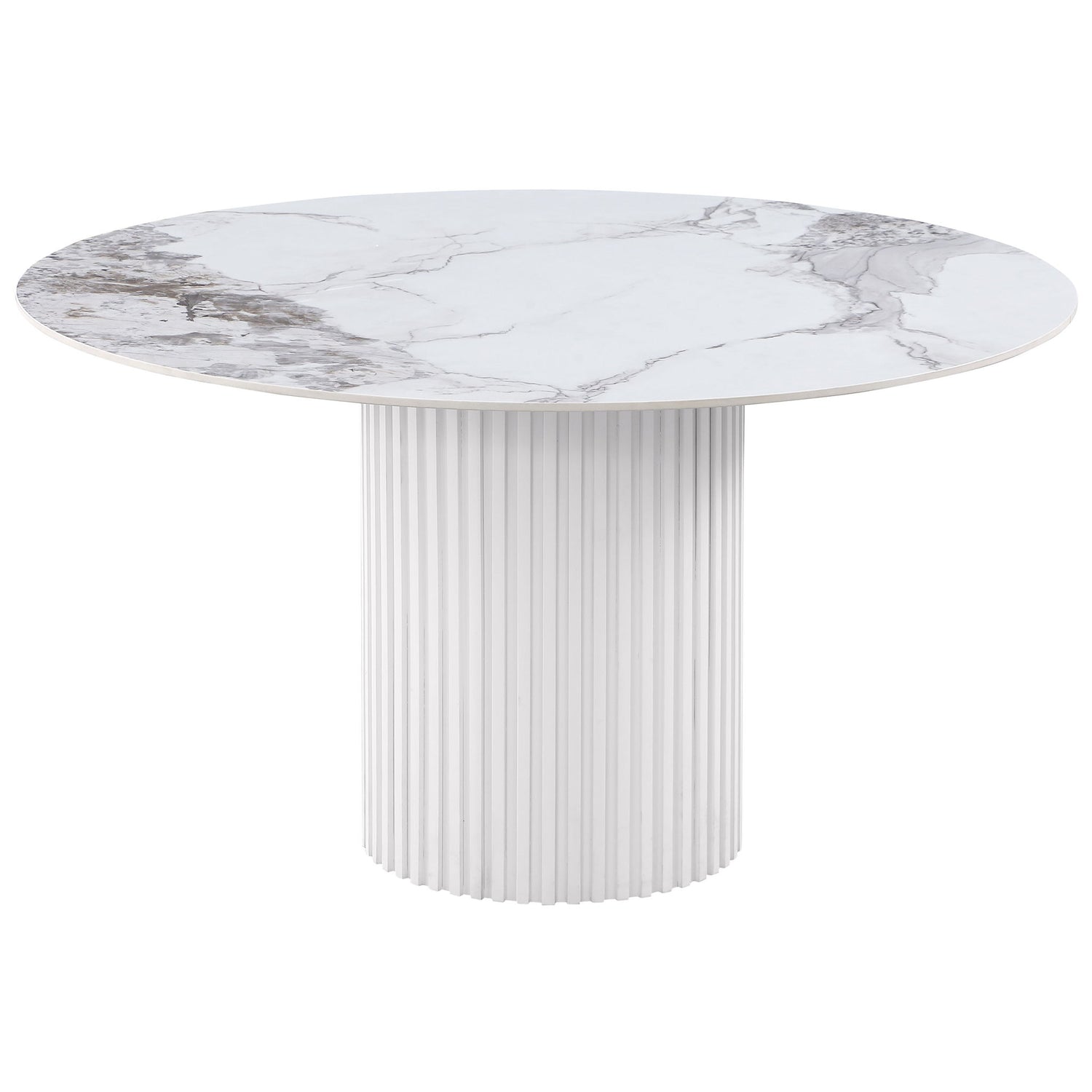 Quincy - Round Dining Table - White Marble