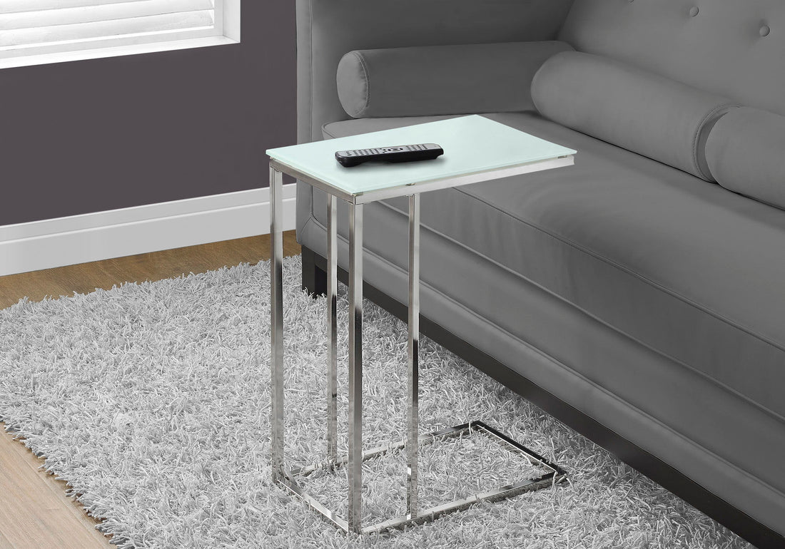 Accent Table, C - Shaped, Tempered Glass, Stylish Design Contemporary &amp; Modern