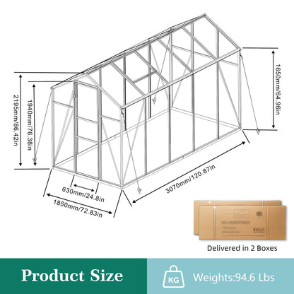 Gain Height Windproof Greenhouse With Raised Base