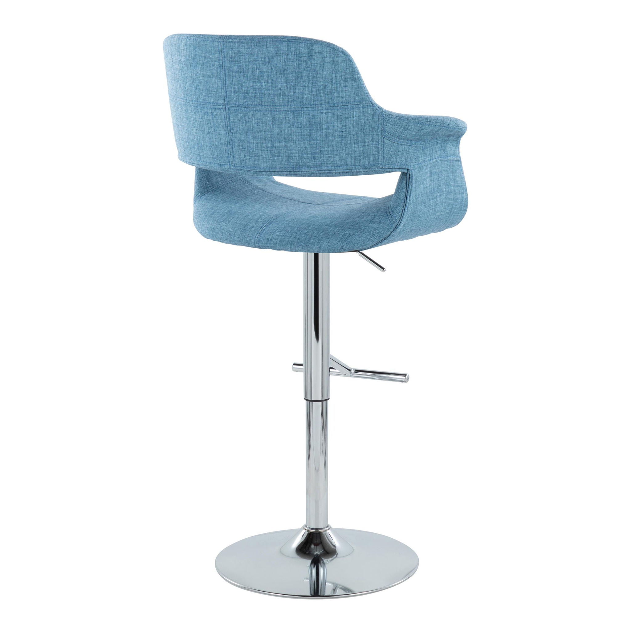 Vintage Flair - Mid Century Modern Adjustable Barstool &amp; Straight T Footrest (Set of 2)